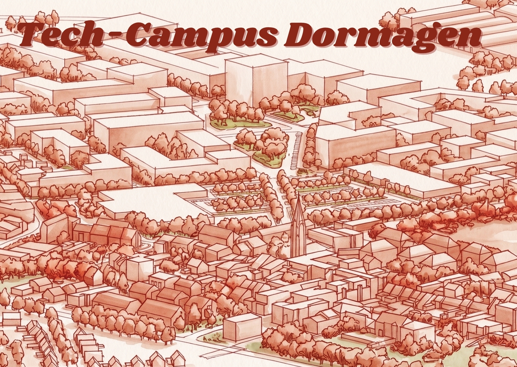 Long section 1:1000 through entire campus